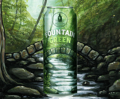 a can of Fountain Green strong beer
