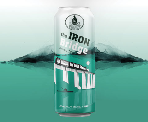 a can of Iron Bridge Brown IPA
